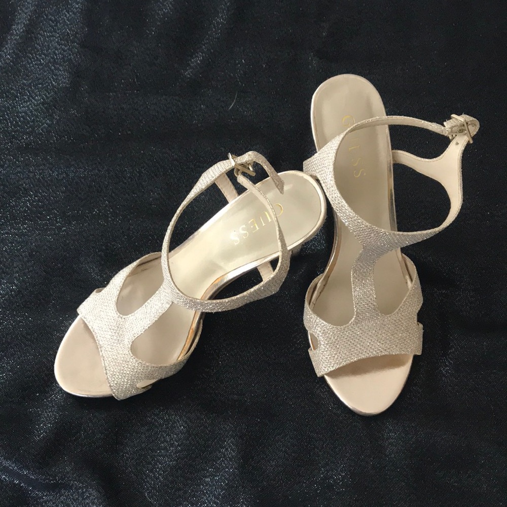 Guess gold glitter heels
